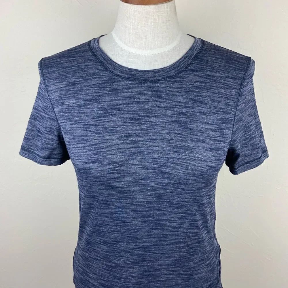 Lululemon Long Distance Short Sleeve Tee - Heathered Deep Navy - Picture 4 of 7